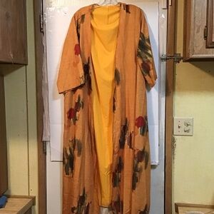 Temu 4xL Vibrant orange painted  Jacket set